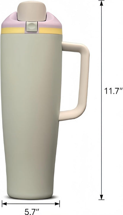 16oz Vacuum Insulated Tumbler, Leakproof Travel Mug for Hot & Cold Drinks | Double-wall insulation locks temp. Leakproof lid, slim cup holder. For coffee, tea, water.