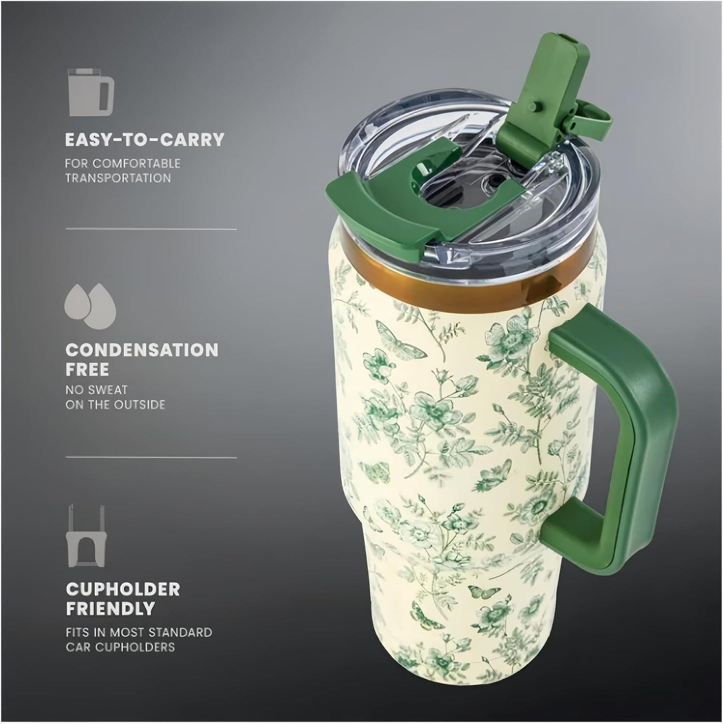 16oz Vacuum Insulated Tumbler, Leakproof Travel Mug for Hot & Cold Drinks | Double-wall insulation locks temp. Leakproof lid, slim cup holder. For coffee, tea, water.