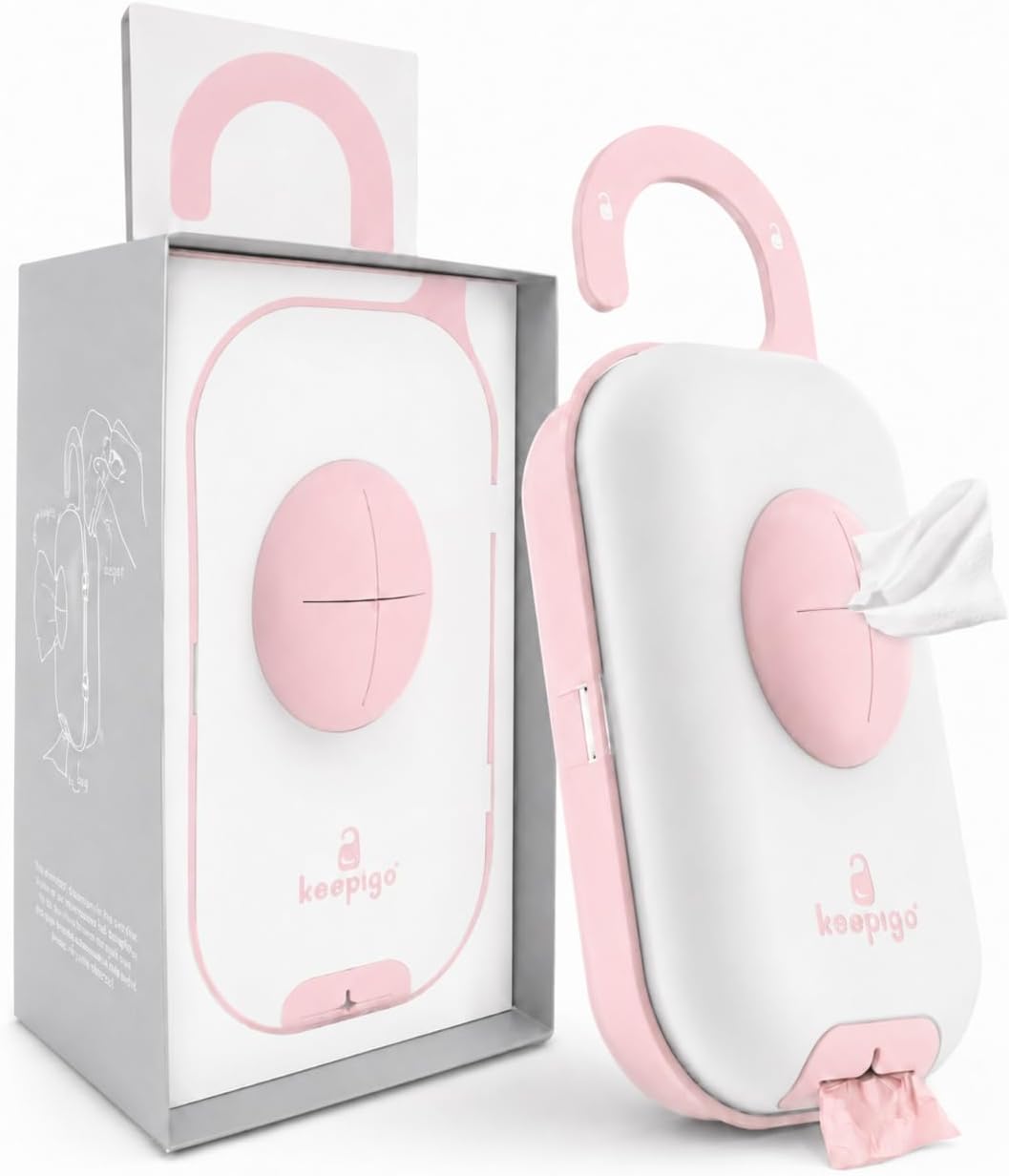 Diaper Bag Wipe Dispenser | 3-in-1 Portable Diaper Caddy Organizer, Baby Wipe Holder with Disposable Bags | Baby Essentials for Newborns, Toddlers, Travel & Baby Shower Gifts