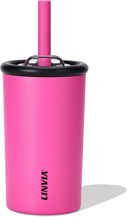 25 oz Candy Tumbler, Insulated Water Bottle with Straw Lid | Double Wall Stainless Steel, 2-in-1 Lid, Flexible Straw, Cup Holder Friendly, Dishwasher Safe, BPA Free, Ocean Blue