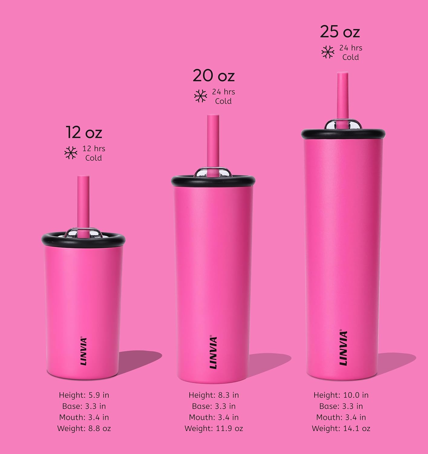 25 oz Candy Tumbler, Insulated Water Bottle with Straw Lid | Double Wall Stainless Steel, 2-in-1 Lid, Flexible Straw, Cup Holder Friendly, Dishwasher Safe, BPA Free, Ocean Blue