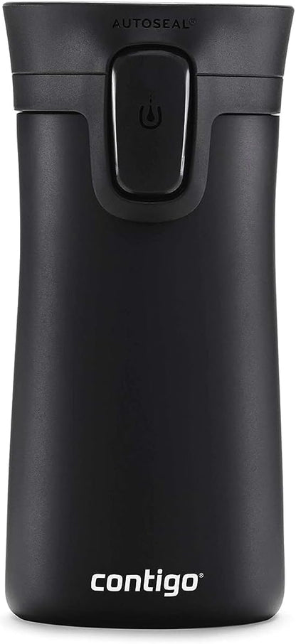 Pinnacle Autoseal Travel Mug, Stainless Steel Thermal Mug, Vacuum Flask, Leakproof Tumbler, Coffee Mug with BPA Free Easy-Clean Lid, 300 ml, Matte Black