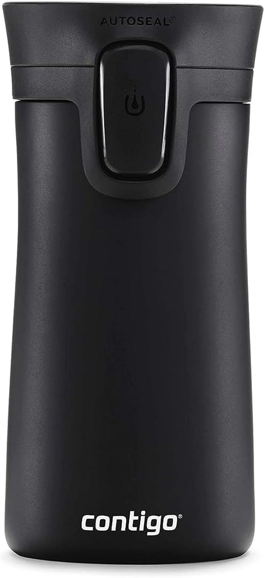 Pinnacle Autoseal Travel Mug, Stainless Steel Thermal Mug, Vacuum Flask, Leakproof Tumbler, Coffee Mug with BPA Free Easy-Clean Lid, 300 ml, Matte Black