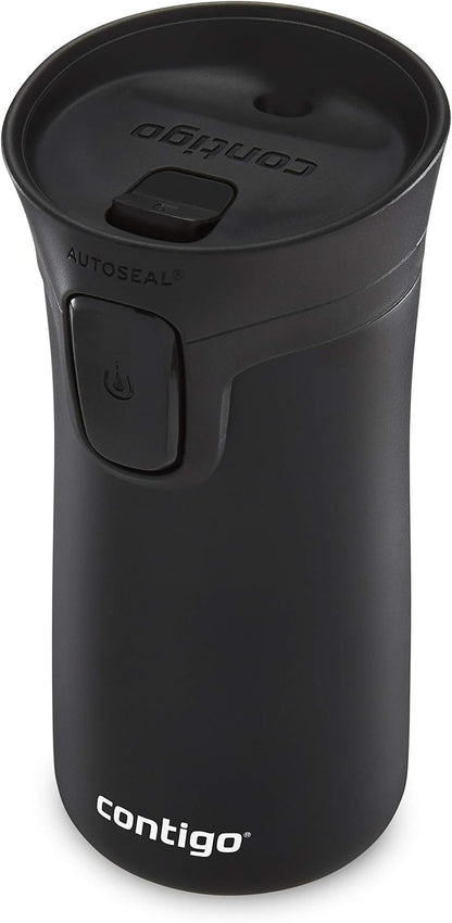 Pinnacle Autoseal Travel Mug, Stainless Steel Thermal Mug, Vacuum Flask, Leakproof Tumbler, Coffee Mug with BPA Free Easy-Clean Lid, 300 ml, Matte Black