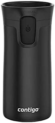 Pinnacle Autoseal Travel Mug, Stainless Steel Thermal Mug, Vacuum Flask, Leakproof Tumbler, Coffee Mug with BPA Free Easy-Clean Lid, 300 ml, Matte Black