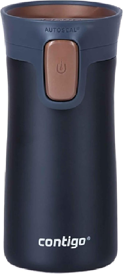 Pinnacle Autoseal Travel Mug, Stainless Steel Thermal Mug, Vacuum Flask, Leakproof Tumbler, Coffee Mug with BPA Free Easy-Clean Lid, 300 ml, Matte Black
