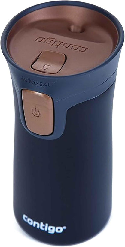 Pinnacle Autoseal Travel Mug, Stainless Steel Thermal Mug, Vacuum Flask, Leakproof Tumbler, Coffee Mug with BPA Free Easy-Clean Lid, 300 ml, Matte Black