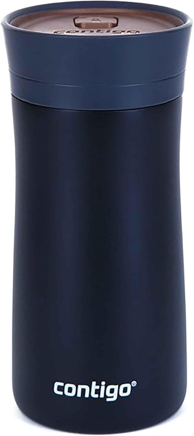 Pinnacle Autoseal Travel Mug, Stainless Steel Thermal Mug, Vacuum Flask, Leakproof Tumbler, Coffee Mug with BPA Free Easy-Clean Lid, 300 ml, Matte Black