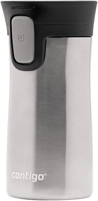 Pinnacle Autoseal Travel Mug, Stainless Steel Thermal Mug, Vacuum Flask, Leakproof Tumbler, Coffee Mug with BPA Free Easy-Clean Lid, 300 ml, Matte Black
