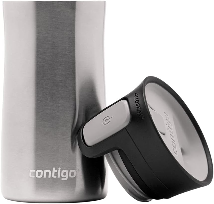 Pinnacle Autoseal Travel Mug, Stainless Steel Thermal Mug, Vacuum Flask, Leakproof Tumbler, Coffee Mug with BPA Free Easy-Clean Lid, 300 ml, Matte Black