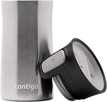 Pinnacle Autoseal Travel Mug, Stainless Steel Thermal Mug, Vacuum Flask, Leakproof Tumbler, Coffee Mug with BPA Free Easy-Clean Lid, 300 ml, Matte Black