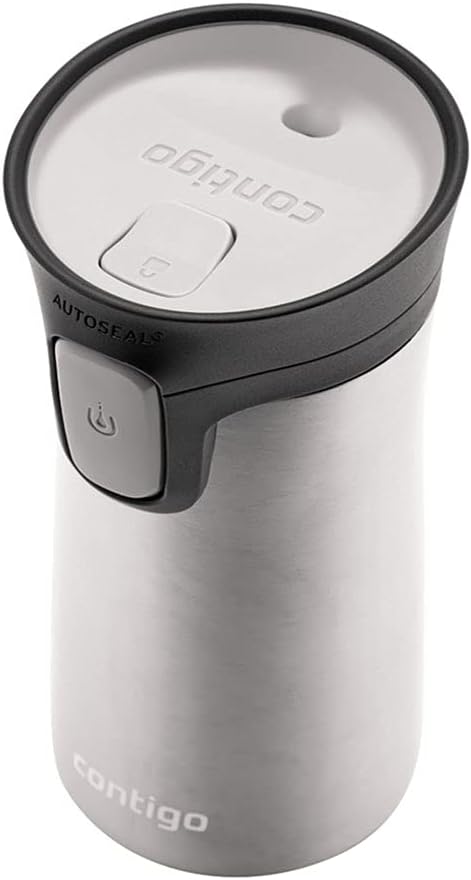 Pinnacle Autoseal Travel Mug, Stainless Steel Thermal Mug, Vacuum Flask, Leakproof Tumbler, Coffee Mug with BPA Free Easy-Clean Lid, 300 ml, Matte Black