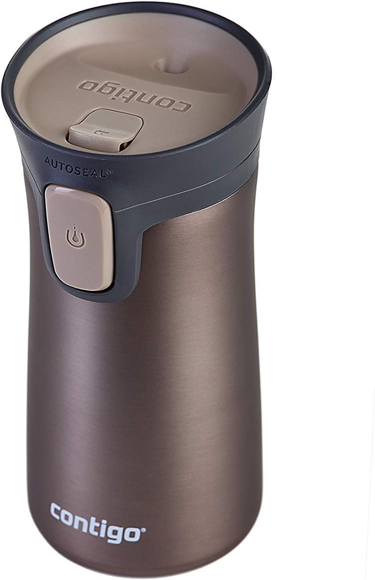 Pinnacle Autoseal Travel Mug, Stainless Steel Thermal Mug, Vacuum Flask, Leakproof Tumbler, Coffee Mug with BPA Free Easy-Clean Lid, 300 ml, Matte Black