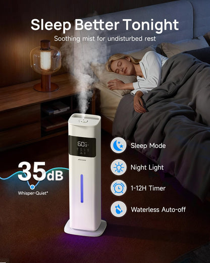 Warm & Cool Mist Humidifiers for Bedroom, 8L Humidifier Large Room